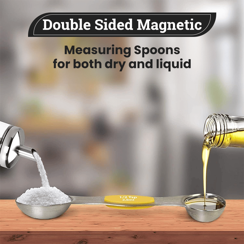 🔥LAST DAY SALE 49% OFF - Stainless Steel Magnetic Measuring Spoons Set