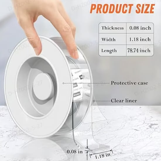✨⏰Final 6-hour Preferential Deal✨Extra Large Double Sided Tape , Clear & Tough Nano Tape, Multipurpose Mounting Tape