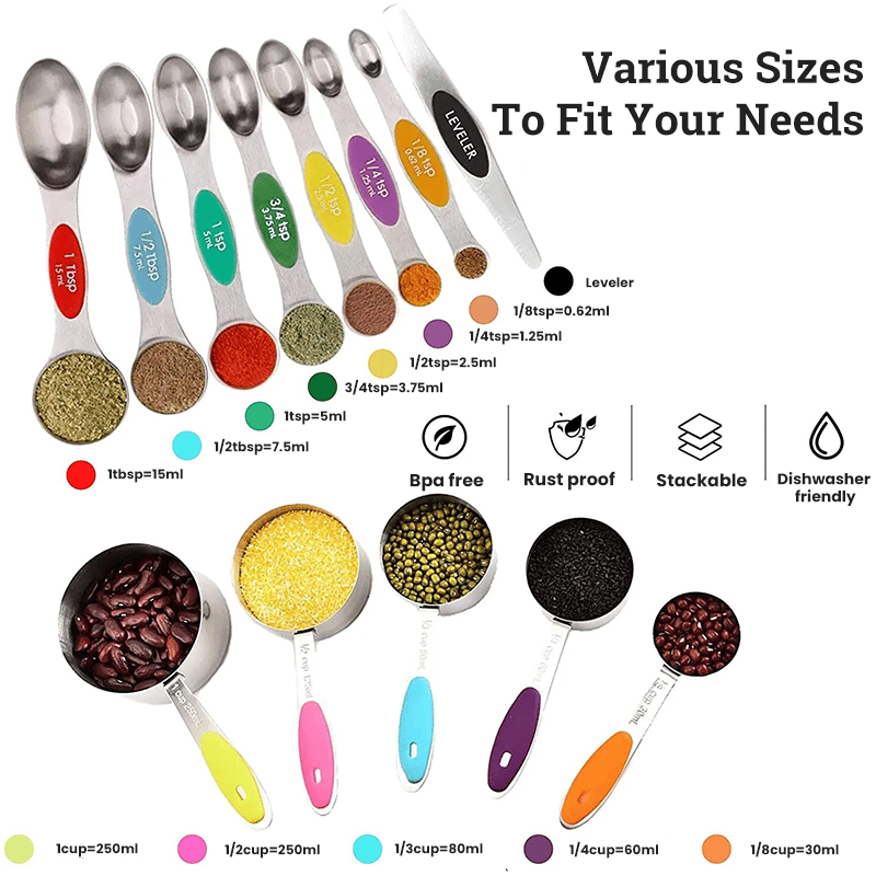 🔥LAST DAY SALE 49% OFF - Stainless Steel Magnetic Measuring Spoons Set