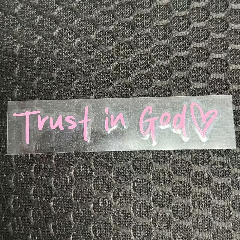 💫Trust in God Car Rearview Mirror Sticker🚗Car Rearview Mirror Decal, Inspirational Vinyl Sticker✝️Ideal Christian Gift