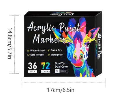 🌈✨Dual Tip Acrylic Paint Pen Marker🖌️24/48/72/120 Colors