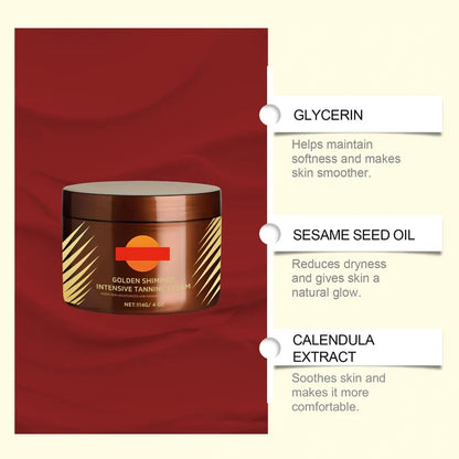 🔥2025 Summer Hot Sale- Gold Shimmer Intensive Tanning Gel | Browning & Bronzing Tan Accelerator | Water-Resistant with Carrot and Coconut Oil | Vitamin A & E For Moisture & Hydration | 5 Fl Oz + Spatula💖