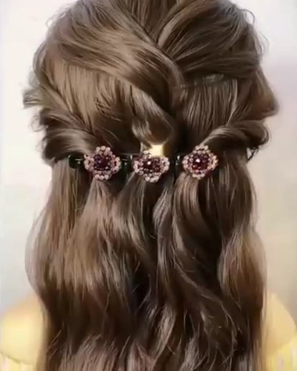 ✨ Last Day 49% OFF 🌸Sparkling Crystal Stone Braided Hair Clips✨