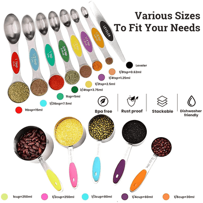 🔥LAST DAY SALE 49% OFF - Stainless Steel Magnetic Measuring Spoons Set