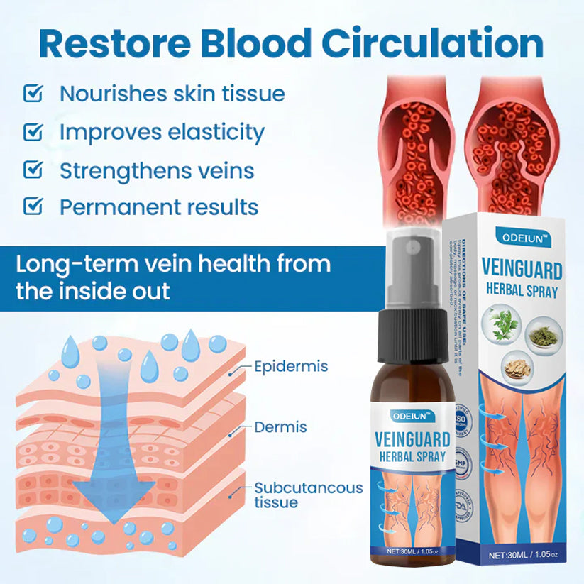 🎁Flash Sale - ODEIUN™ VeinGuard Herbal Spray-✅ Clinically proven to eliminate varicose veins in just 7 days!
