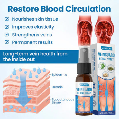 🎁Flash Sale - ODEIUN™ VeinGuard Herbal Spray-✅ Clinically proven to eliminate varicose veins in just 7 days!