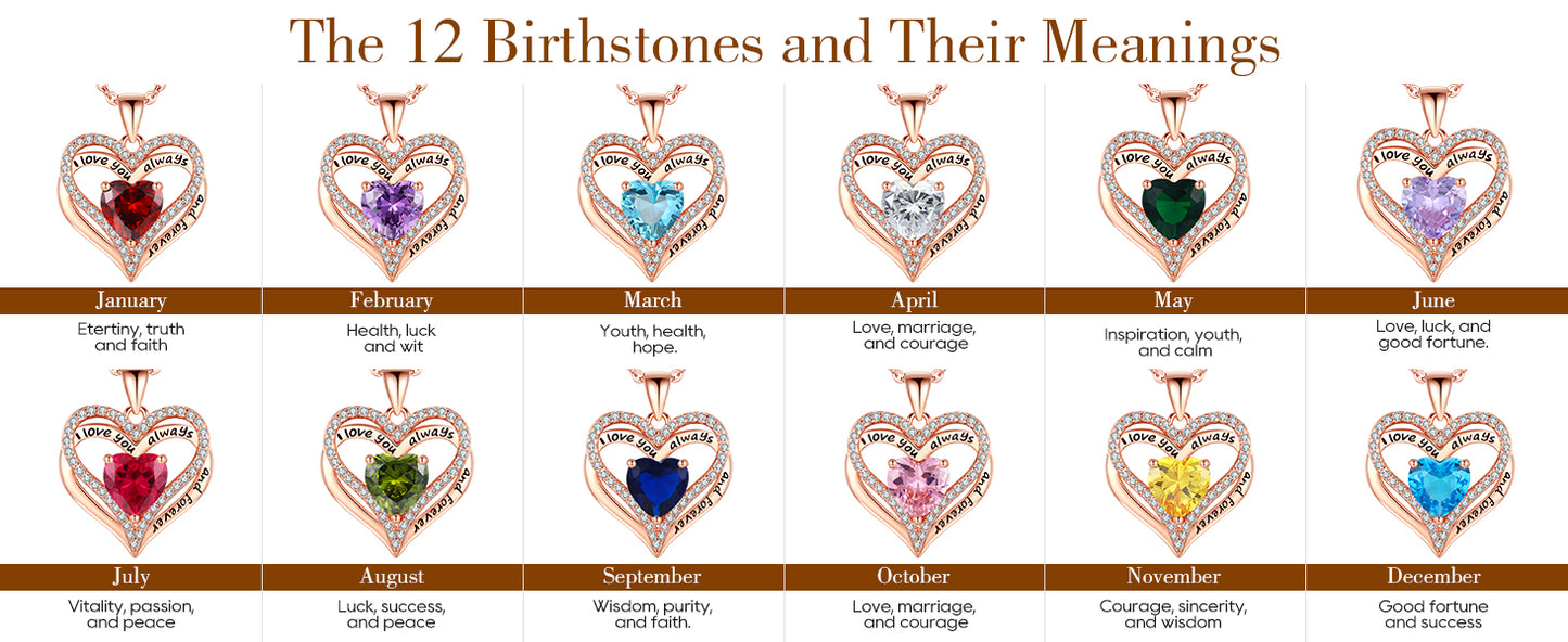 S925 Sterling Silver Necklace for Women Wife Rose Gold Mom Girlfriend Daughter Heart