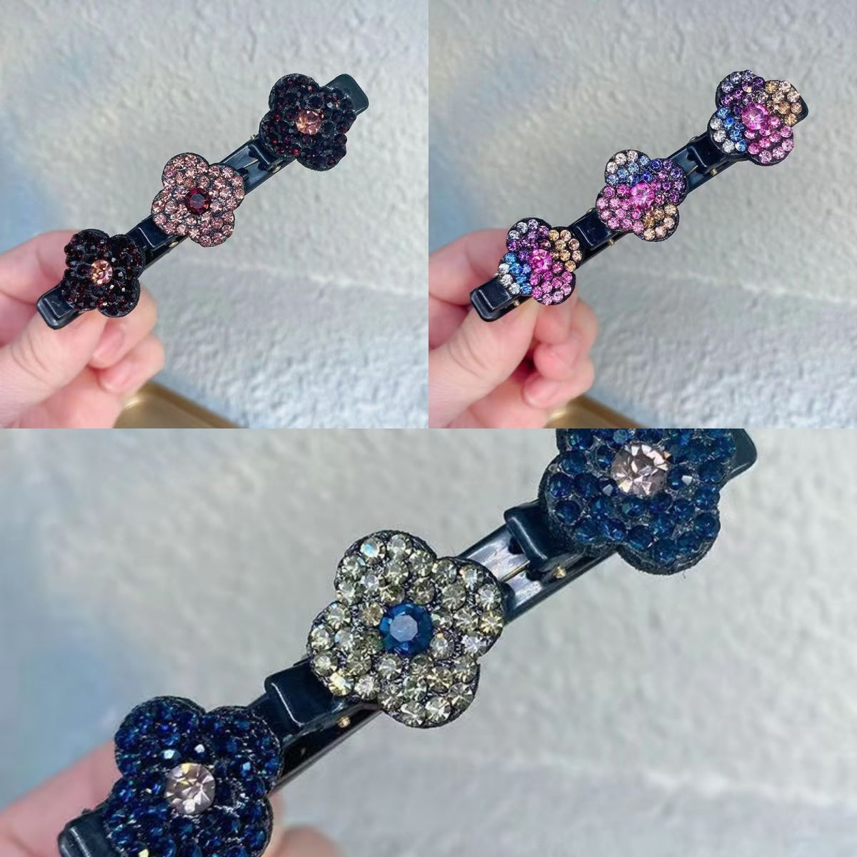 ✨ Last Day 49% OFF 🌸Sparkling Crystal Stone Braided Hair Clips✨