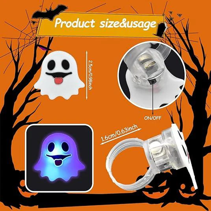 💍 Halloween Hot Sale Promotion 70% OFF🔥 Halloween 50Pcs LED glowing ring(Featuring 18 creepy-cute shapes)