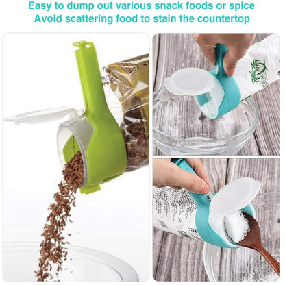 🛒✨ Lock in Freshness with Food Storage Sealing Clips Featuring Easy-Pour Spouts! 🍽️🔗
