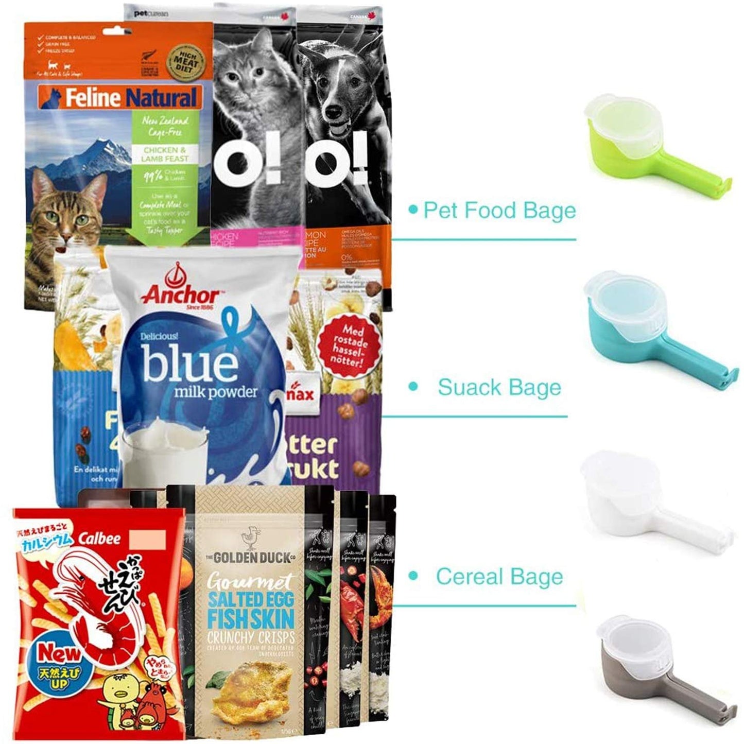 🛒✨ Lock in Freshness with Food Storage Sealing Clips Featuring Easy-Pour Spouts! 🍽️🔗