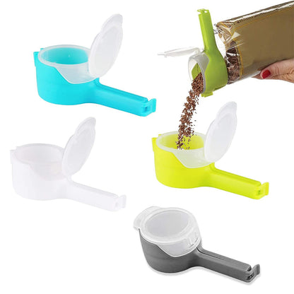 🛒✨ Lock in Freshness with Food Storage Sealing Clips Featuring Easy-Pour Spouts! 🍽️🔗