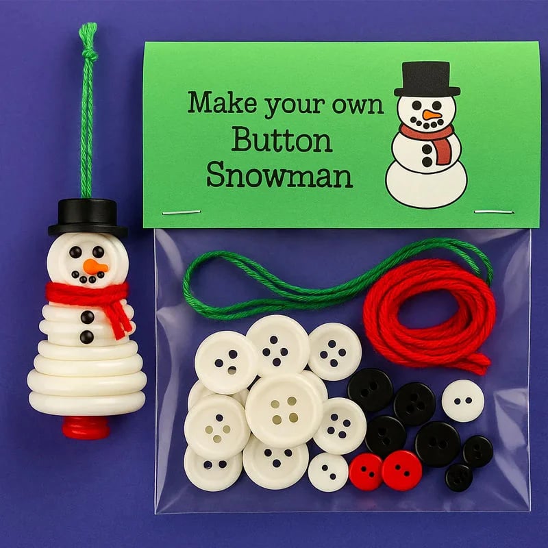 🎄Early Christmas Sale 49% OFF☃️ DIY Button Snowman Ornament Kit