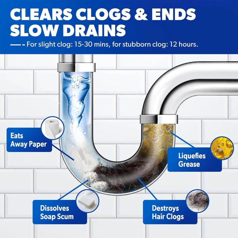 💦Last Day 49% OFF - Liapu Powerful Pipe Dredging Agent for Kitchen and Toilet Pipelines - Dissolves 200+ Blockages and Kills 99% of Bacteria