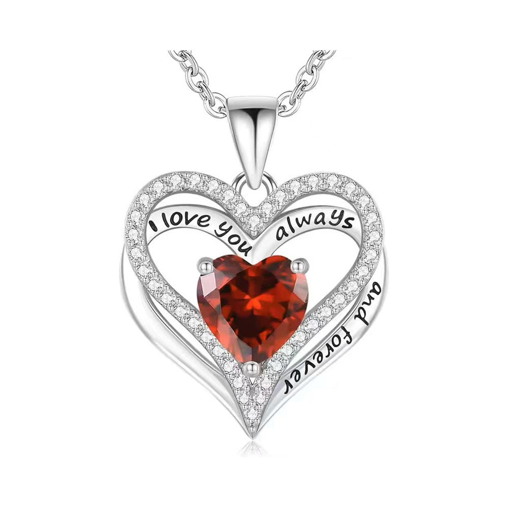 S925 Sterling Silver Necklace for Women Wife Rose Gold Mom Girlfriend Daughter Heart