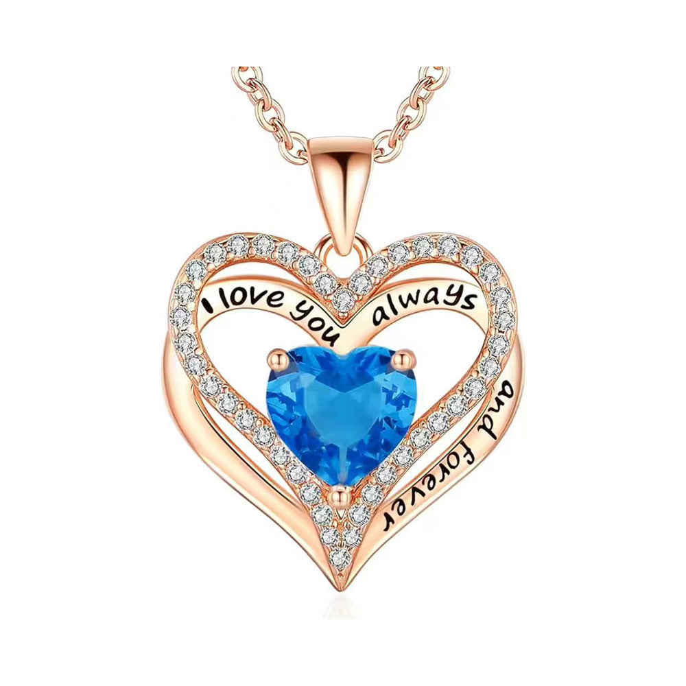 S925 Sterling Silver Necklace for Women Wife Rose Gold Mom Girlfriend Daughter Heart