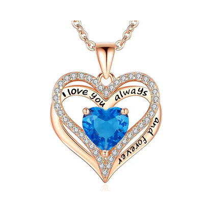 S925 Sterling Silver Necklace for Women Wife Rose Gold Mom Girlfriend Daughter Heart