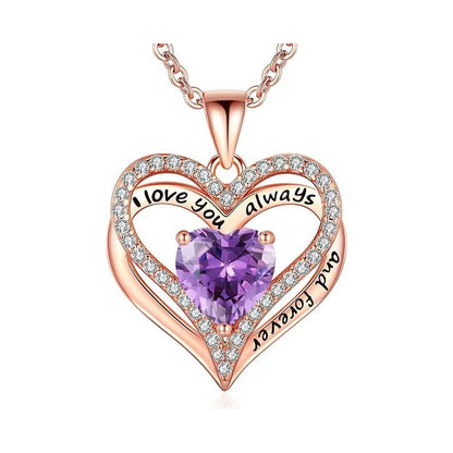 S925 Sterling Silver Necklace for Women Wife Rose Gold Mom Girlfriend Daughter Heart