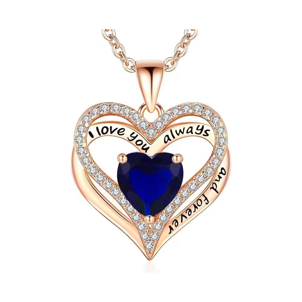 S925 Sterling Silver Necklace for Women Wife Rose Gold Mom Girlfriend Daughter Heart