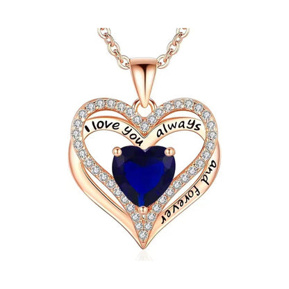 S925 Sterling Silver Necklace for Women Wife Rose Gold Mom Girlfriend Daughter Heart