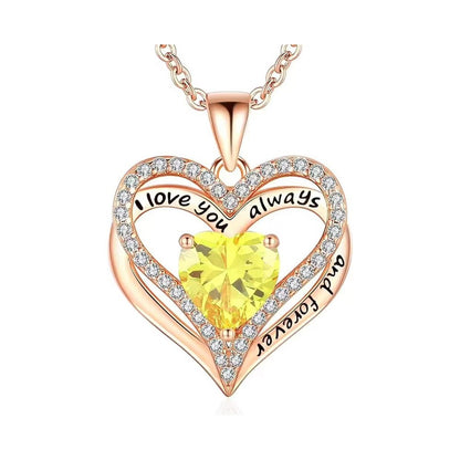 S925 Sterling Silver Necklace for Women Wife Rose Gold Mom Girlfriend Daughter Heart