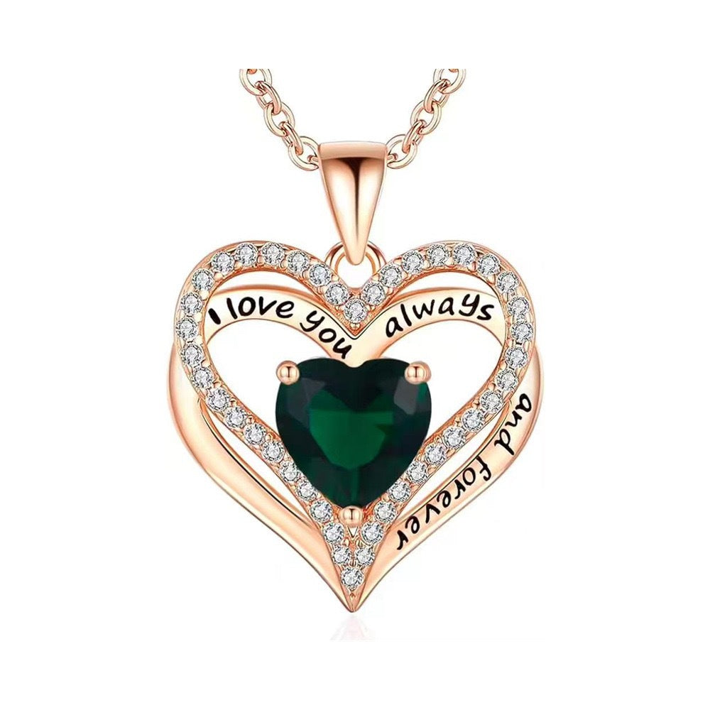 S925 Sterling Silver Necklace for Women Wife Rose Gold Mom Girlfriend Daughter Heart
