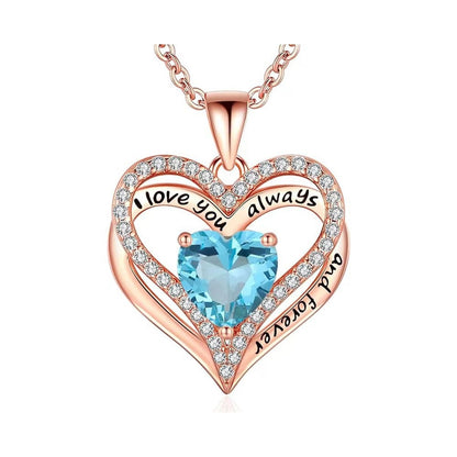 S925 Sterling Silver Necklace for Women Wife Rose Gold Mom Girlfriend Daughter Heart