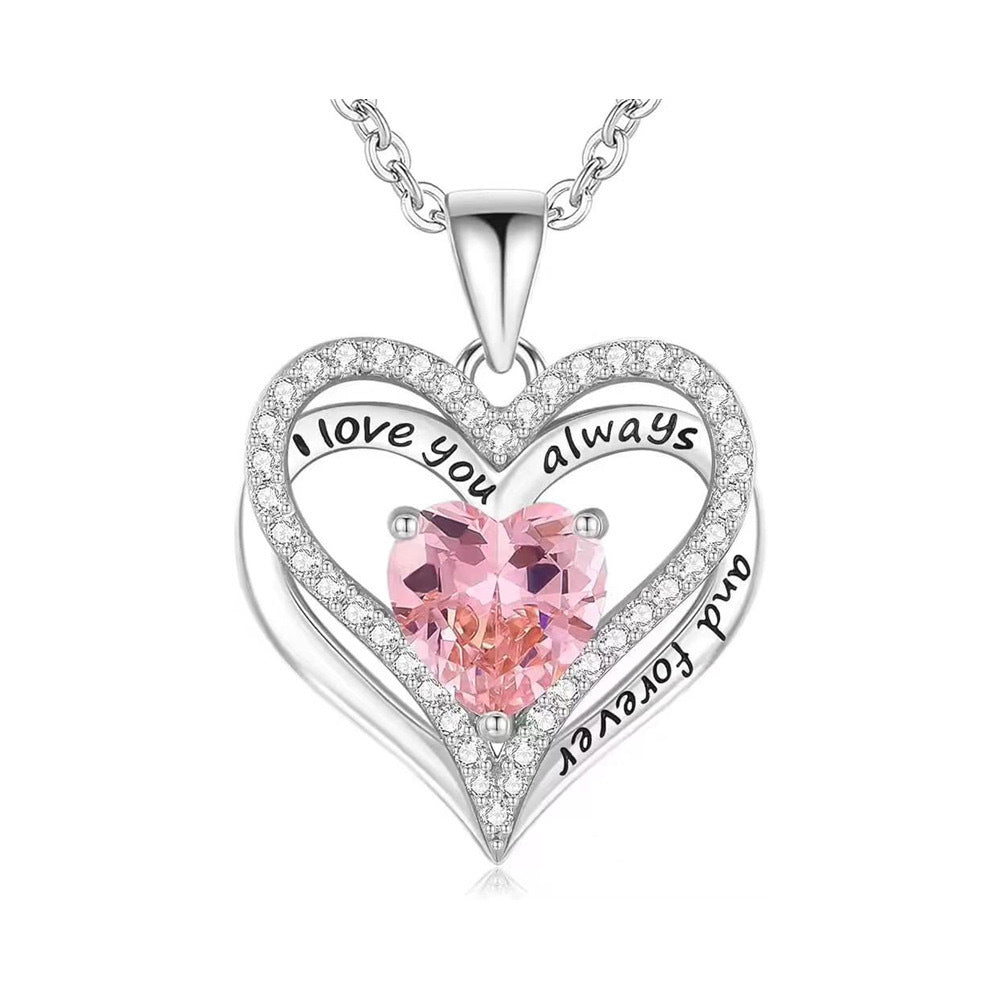 S925 Sterling Silver Necklace for Women Wife Rose Gold Mom Girlfriend Daughter Heart
