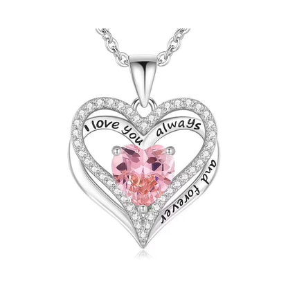 S925 Sterling Silver Necklace for Women Wife Rose Gold Mom Girlfriend Daughter Heart