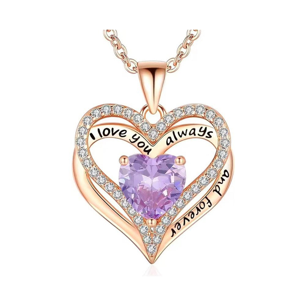 S925 Sterling Silver Necklace for Women Wife Rose Gold Mom Girlfriend Daughter Heart