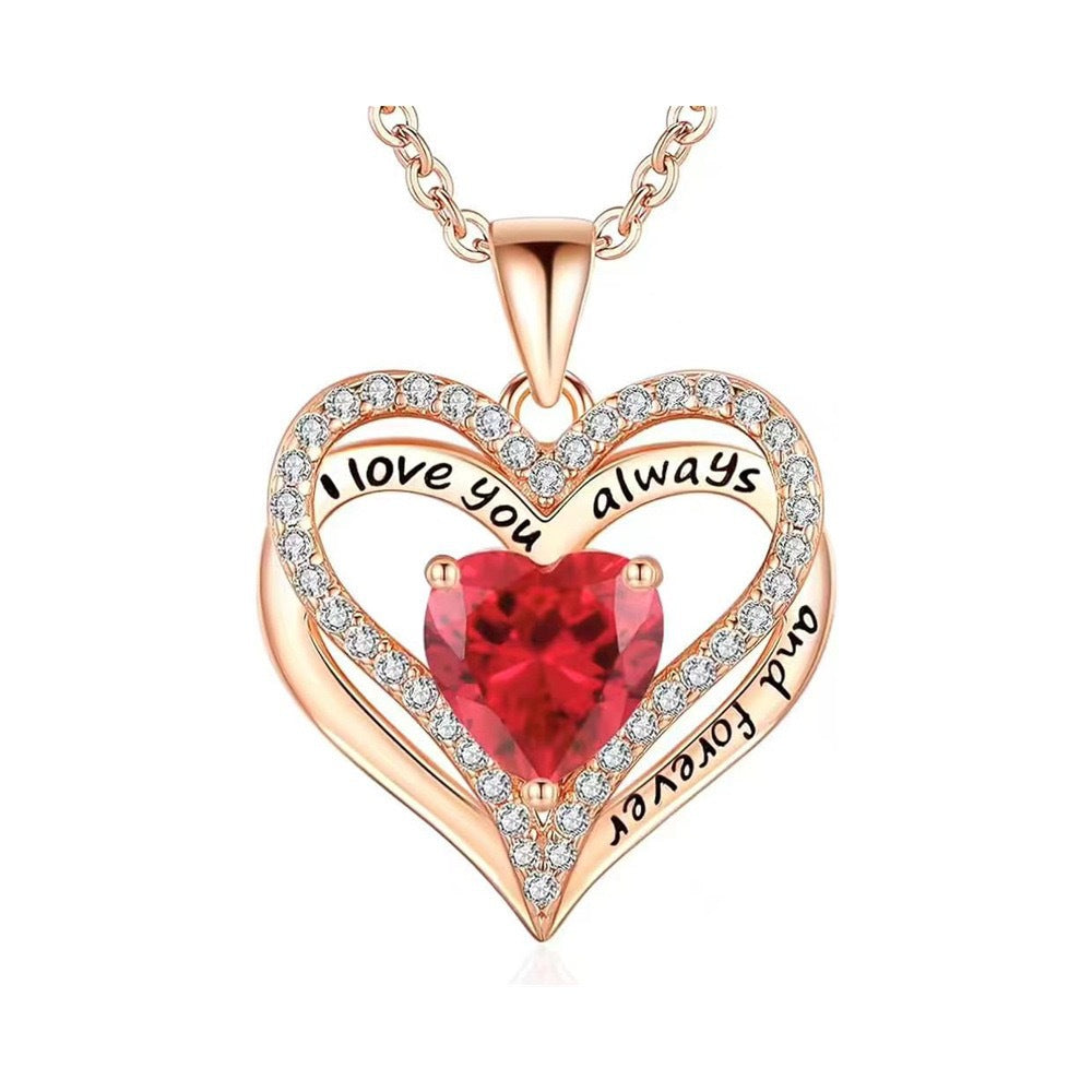 S925 Sterling Silver Necklace for Women Wife Rose Gold Mom Girlfriend Daughter Heart