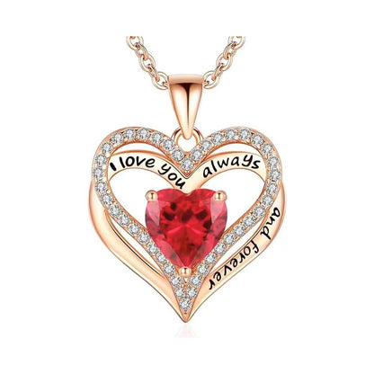 S925 Sterling Silver Necklace for Women Wife Rose Gold Mom Girlfriend Daughter Heart