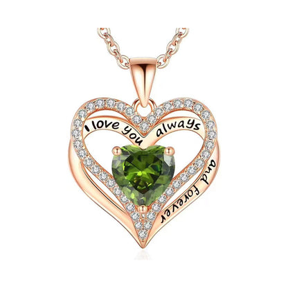 S925 Sterling Silver Necklace for Women Wife Rose Gold Mom Girlfriend Daughter Heart