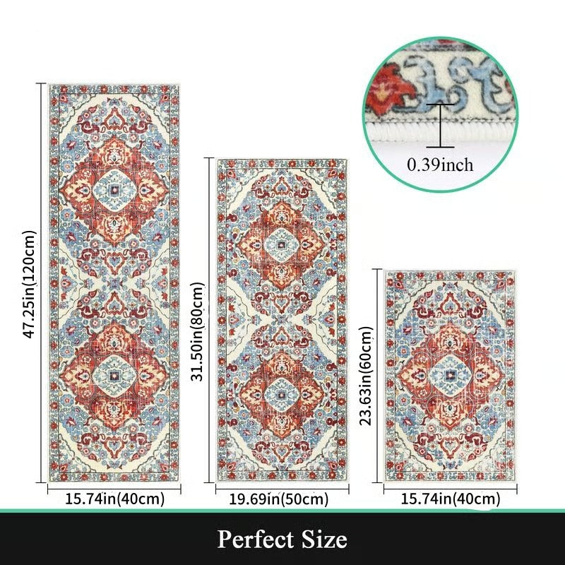 💖💖Boho Washable Kitchen Rugs Sets of 3 - Non Slip Kitchen Rugs