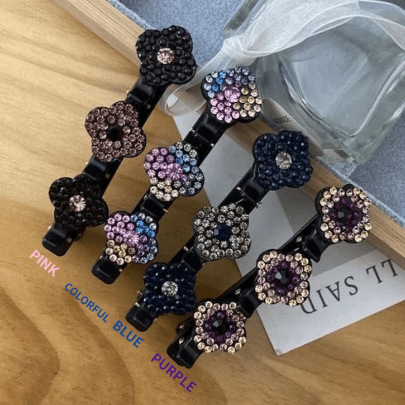 ✨ Last Day 49% OFF 🌸Sparkling Crystal Stone Braided Hair Clips✨
