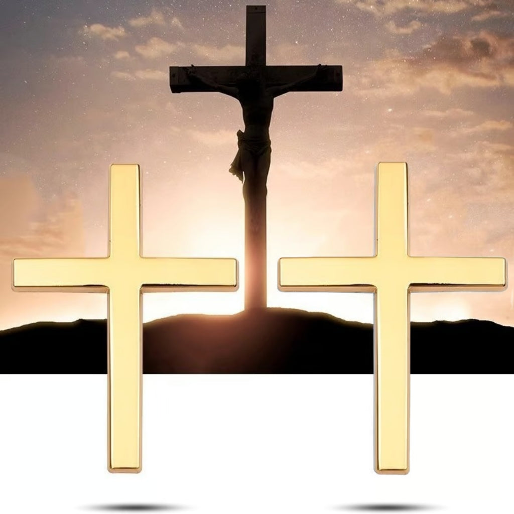 ✝️ Metal Jesus Christ Cross Badge Stickers