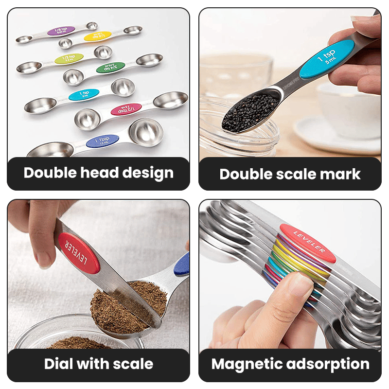 🔥LAST DAY SALE 49% OFF - Stainless Steel Magnetic Measuring Spoons Set