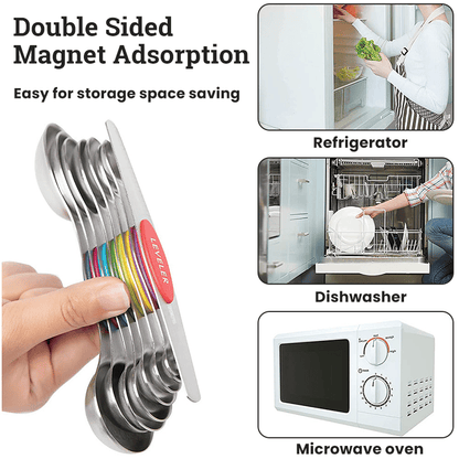 🔥LAST DAY SALE 49% OFF - Stainless Steel Magnetic Measuring Spoons Set