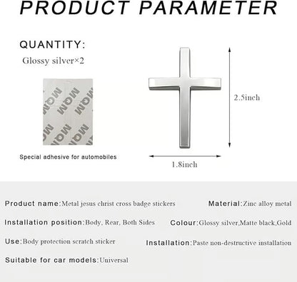✝️ Metal Jesus Christ Cross Badge Stickers