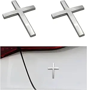 ✝️ Metal Jesus Christ Cross Badge Stickers