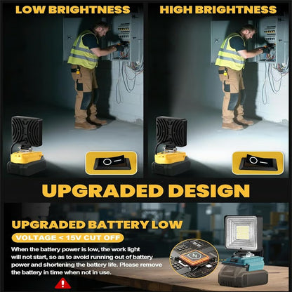 ⚡3000LM Cordless LED Work Light with charging Ports