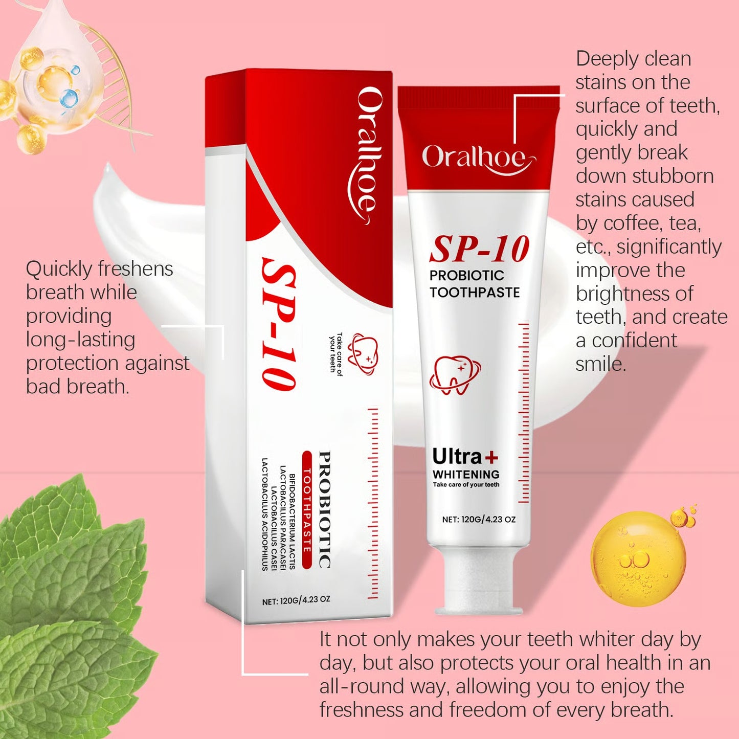 🔥 Super Probiotic Toothpaste Spring Mint Burst – Strengthens Enamel, Brightens Smile & Delivers Long-Lasting Freshness