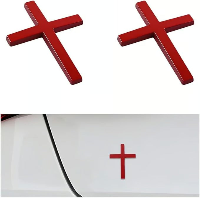 ✝️ Metal Jesus Christ Cross Badge Stickers