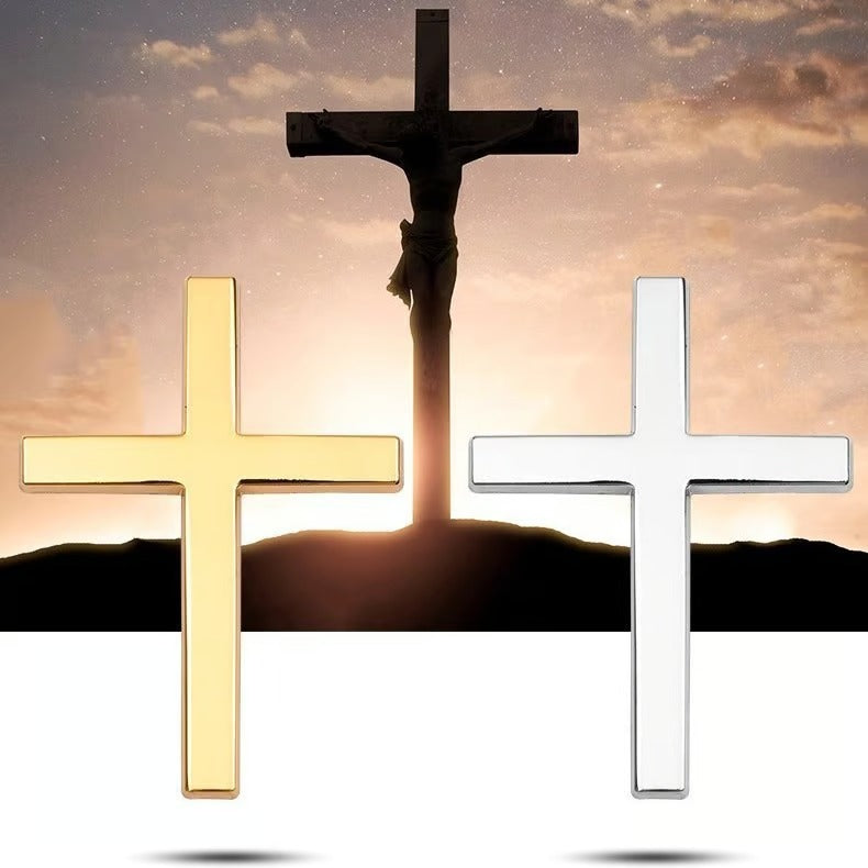 ✝️ Metal Jesus Christ Cross Badge Stickers