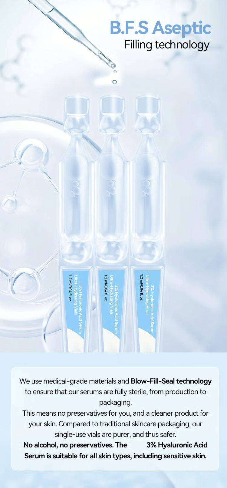 🏆Flash Sale⚡ 50K+ SOLD! Almost Gone-💥Ultra-Hydrating Serum -Vegan | 3% Hyaluronic Acid Glass Skin Single-Use Vials Skincare Comfort，，Best gifts